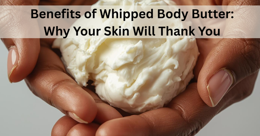 showing creamy texture and natural view of whipped body butter